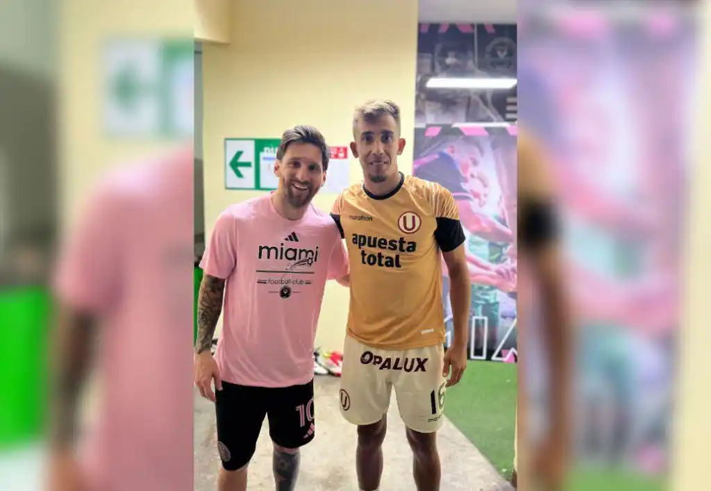 Martín Pérez Guedes junto a Messi