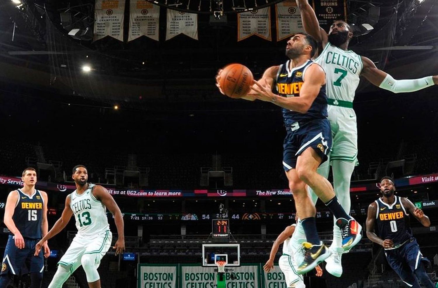 Campazzo fue titular por primera vez, pero Denver perdió ante Boston por la NBA