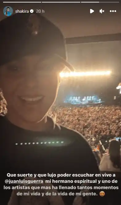 Shakira disfrutó de un concierto a su regreso. Foto Instagram