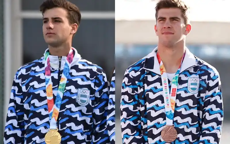 Dante Cittadini con la medalla de oro y Valentín Rossi con la de bronce, hace seis años. Fotos: La Opinión.