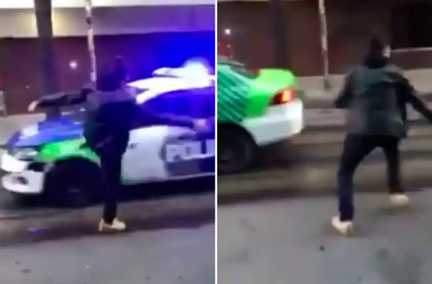 Insólito: joven pateó un patrullero en movimiento y fue detenido
