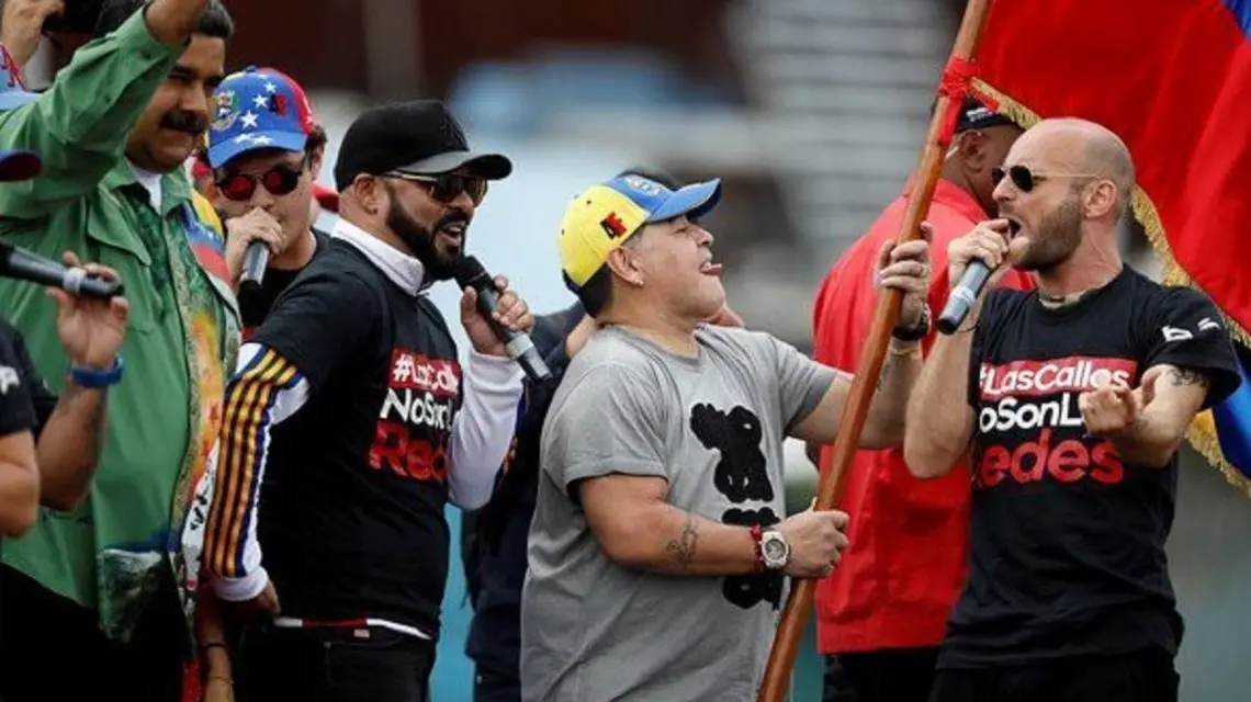 El reguetón de Maradona en el cierre de campaña de Maduro