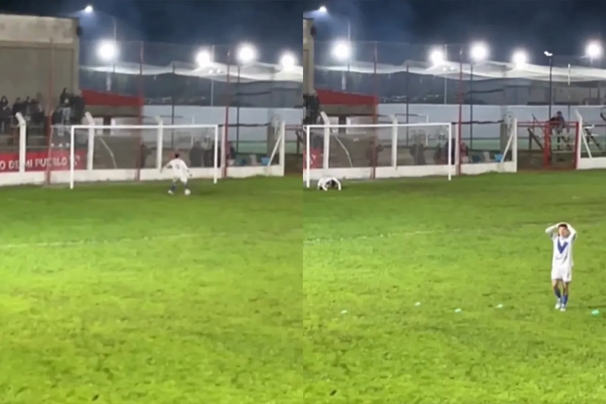 Un gol errado en el fútbol entrerriano causó furor a nivel mundial: ¡Mirá el video!