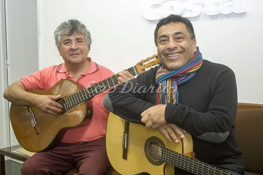 Amigos. Nelson Pérez y Lito Abregu en su visita a Ecos Diarios