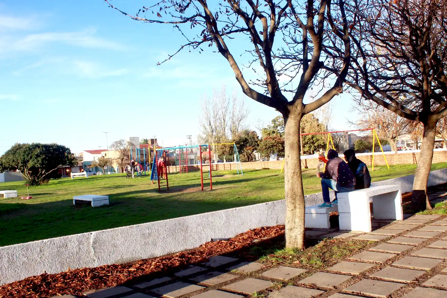 Escenario, el paseo público de avenidas 42 y 75, donde ocurrió el asalto a mano armada