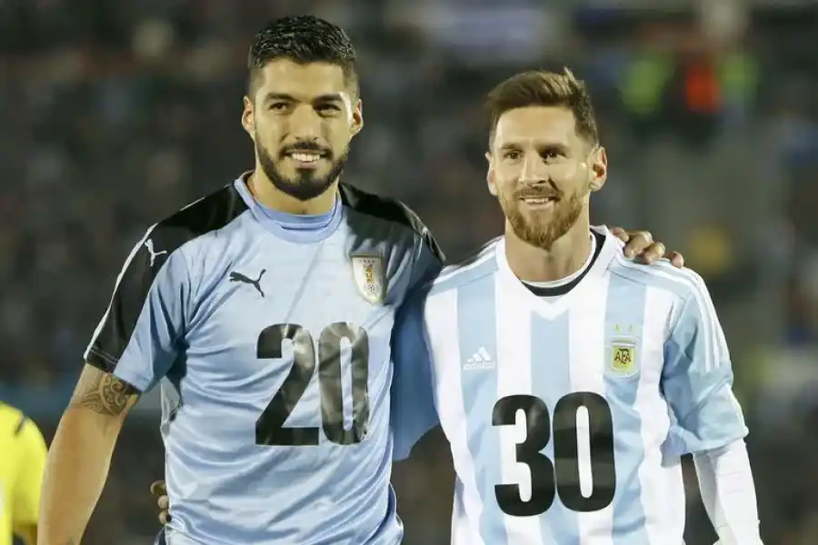 Messi y Suarez promocionando la Copa 2030. @Natacha Pisarenko