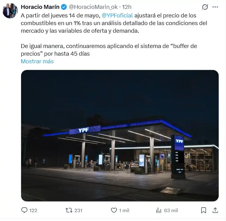 Nuevo aumento de los combustibles