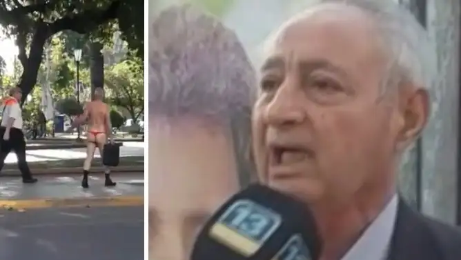 Habló el hombre que se paseó en tanga para visibilizar un reclamo
