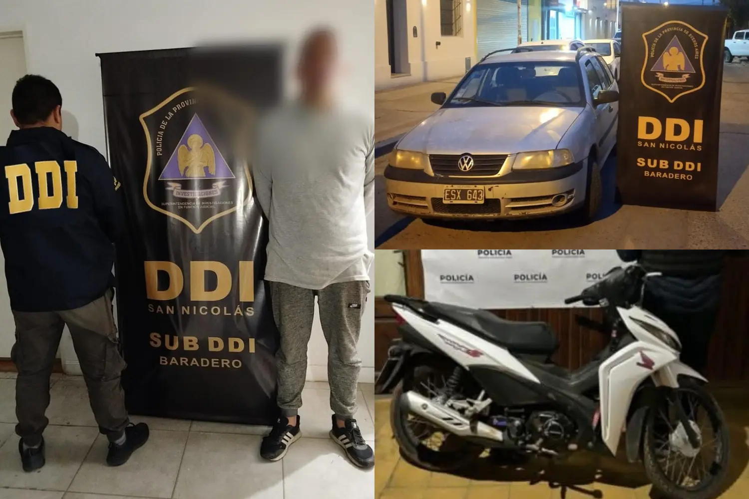 La policía recuperó la moto robada, el auto utilizado para cometer el hecho y hay un detenido.