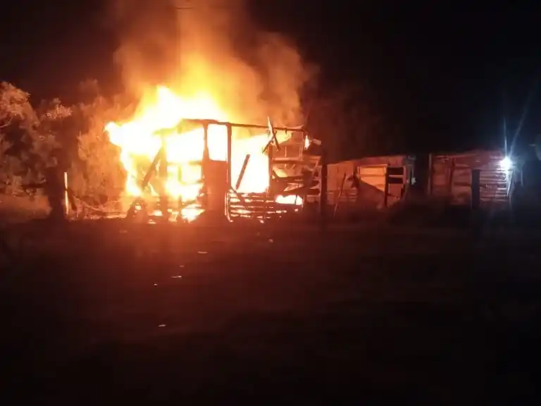 Una vivienda se incendió por completo en Los Espinillos