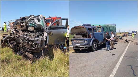 Accidente fatal en Ruta 5: un muerto y un herido tras choque entre un camión y una camioneta