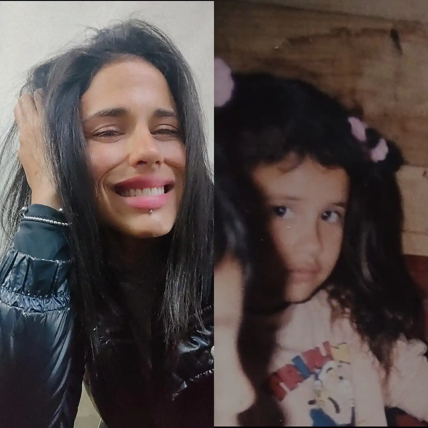 Jesica ilustró uno de sus posteos con una foto de ella actual, acompañada de una de ella cuando era niña.