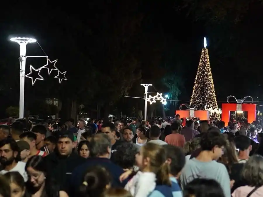 Una multitud en el Parque Municipal.
