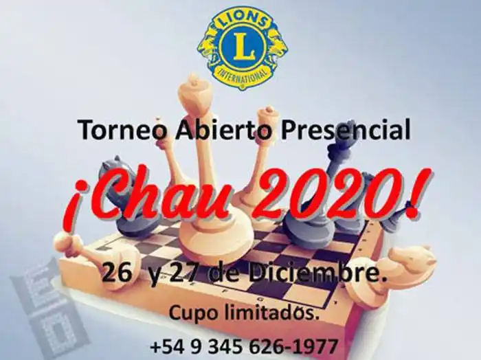 Torneo abierto presencial de ajedrez  ¡Chau 2020!