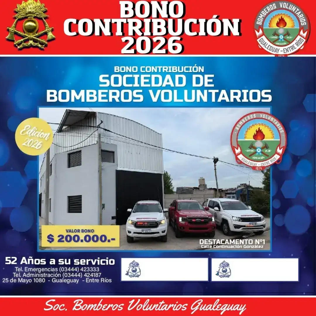 Fachada  de la sede y salón de fiestas de Bomberos de Gualeguay