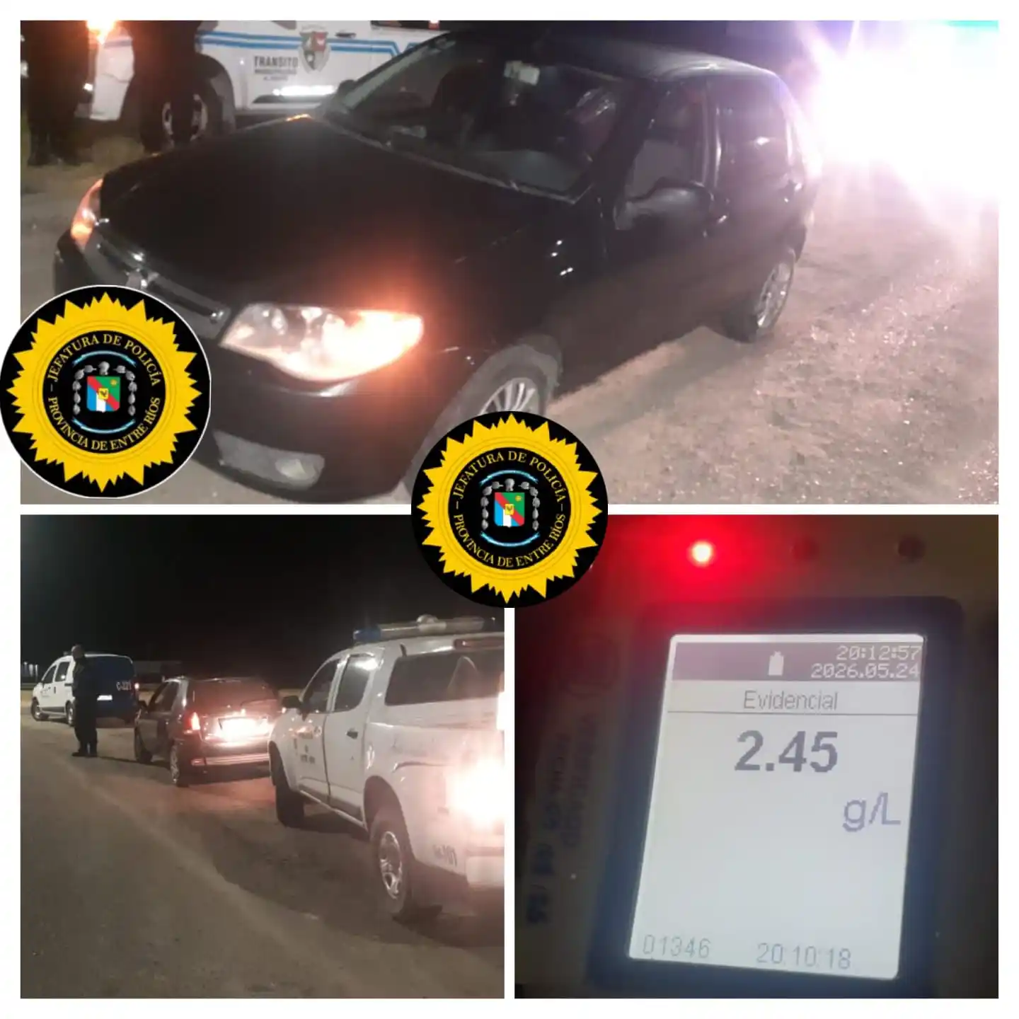 Retuvieron un automóvil en operativo vial en la rotonda de las rutas 12 y 131