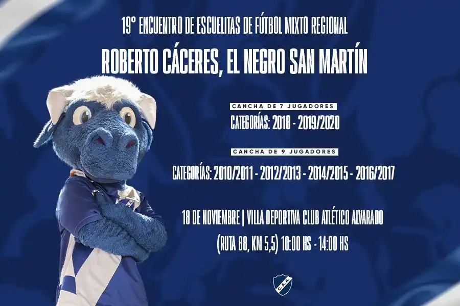 Alvarado organiza el Encuentro de Escuelitas “Roberto Cáceres, El Negro San Martín”