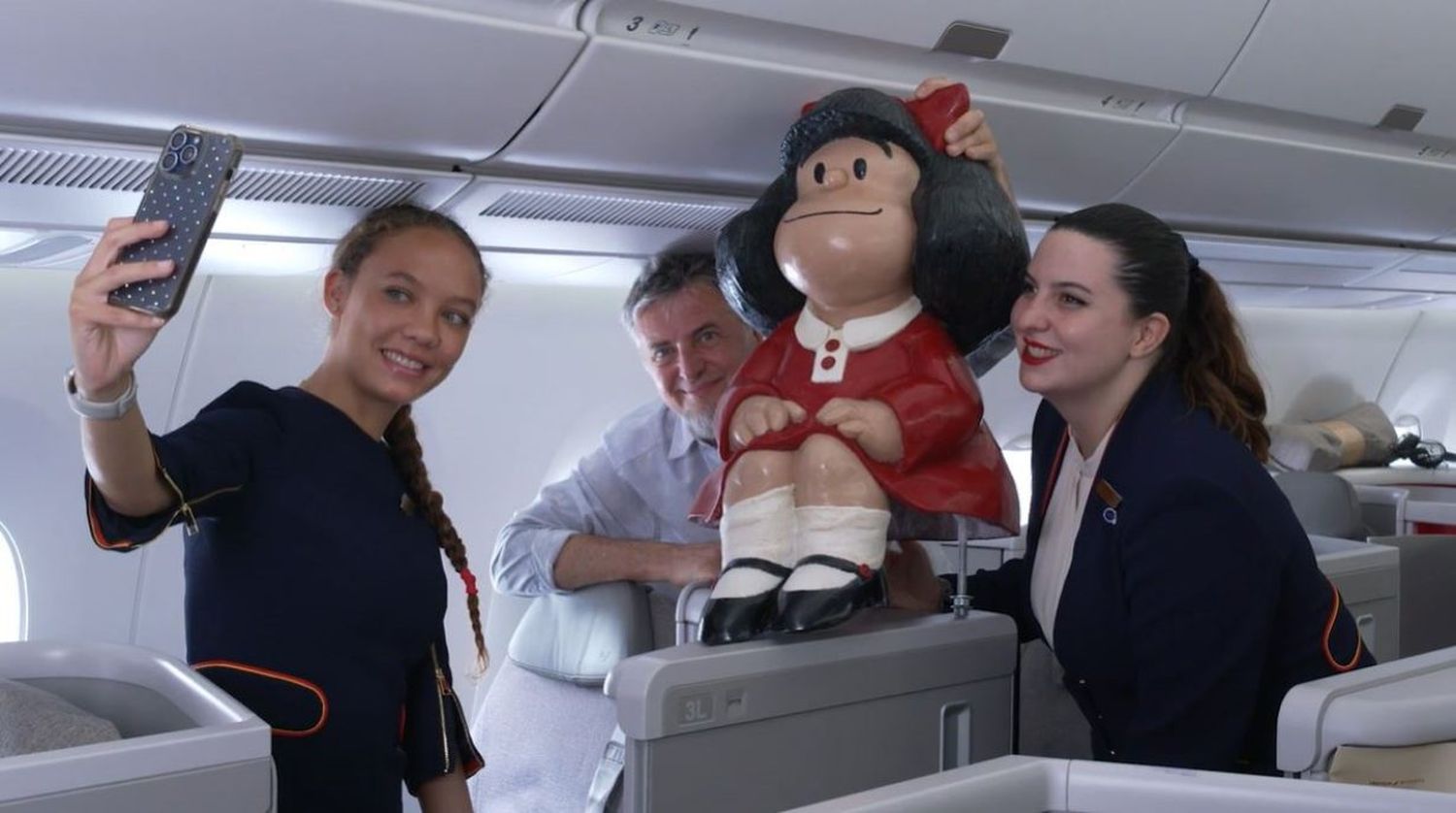 Iberia transportó a Mafalda desde Buenos Aires a Madrid