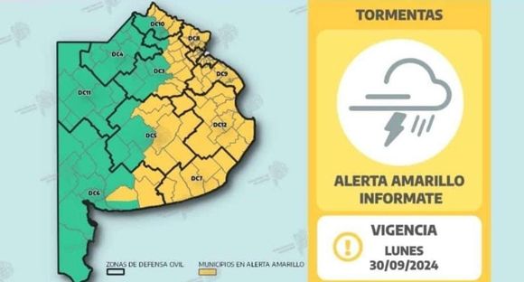 “Alerta Amarillo”: prevé tormentas fuertes para nuestra zona