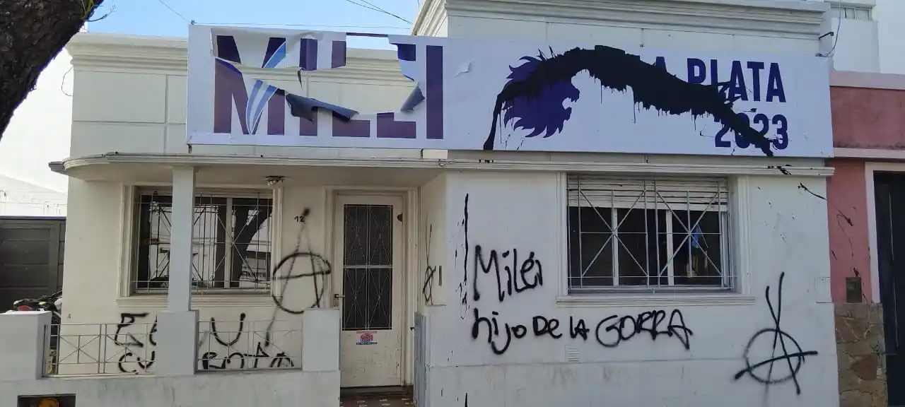 Sede Milei, calle 14, La Plata
