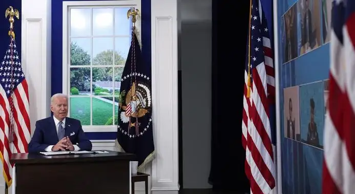 Joe Biden, durante la cumbre de ayer.