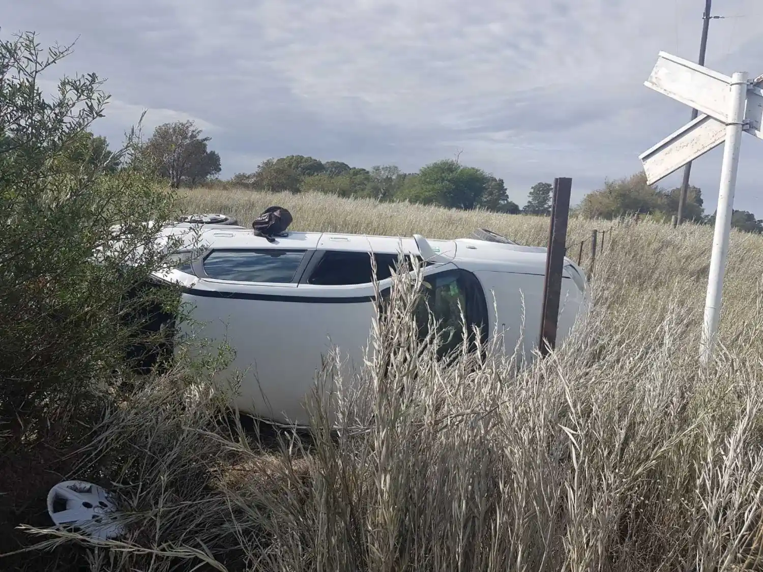 Villarino: Locomotora embistió a un remis e increíblemente el conductor del auto salió ileso