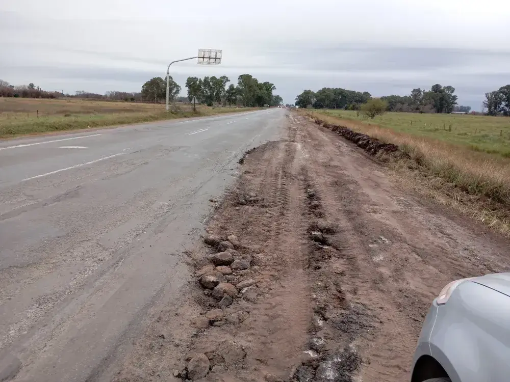 La ruta 3 en mal estado