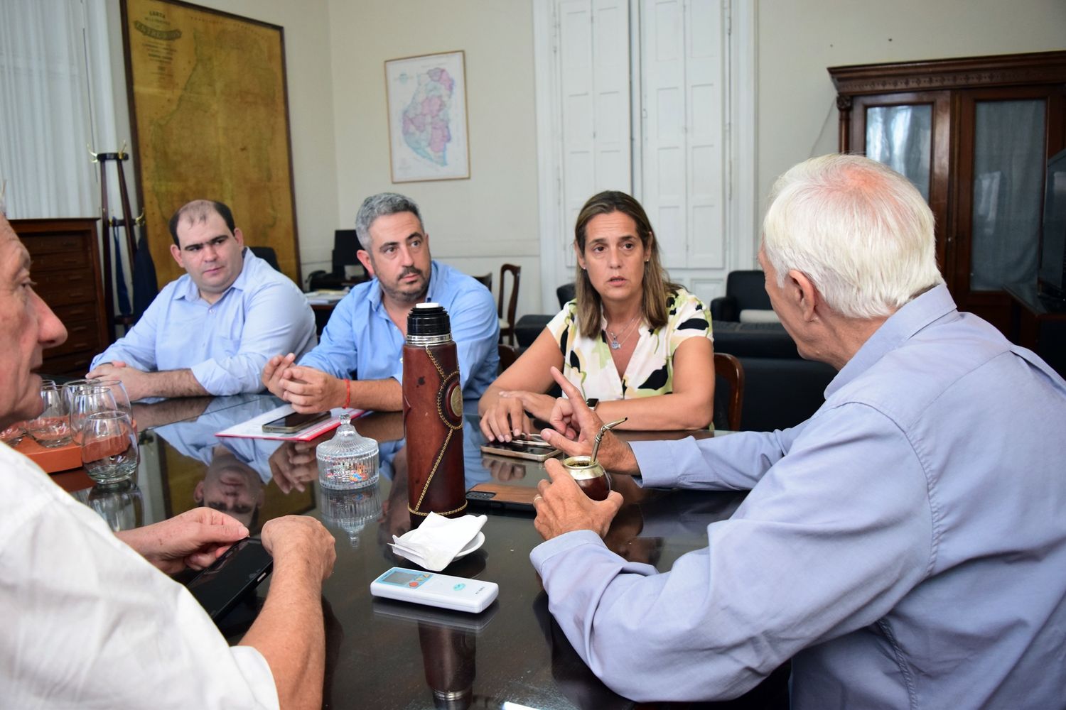 El director en Entre Ríos y la titular de la FAA fueron recibidos por Bernaudo.