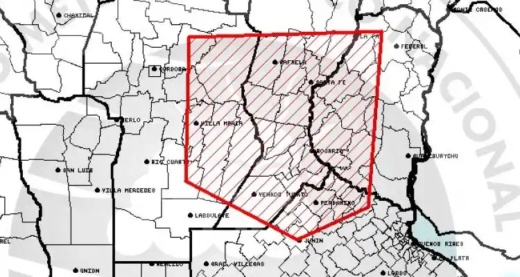 Alerta por “tormentas fuertes y ocasional caída de granizo”