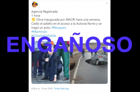 El tramo donde se hundió el auto no fue inaugurado ahora sino en 2017