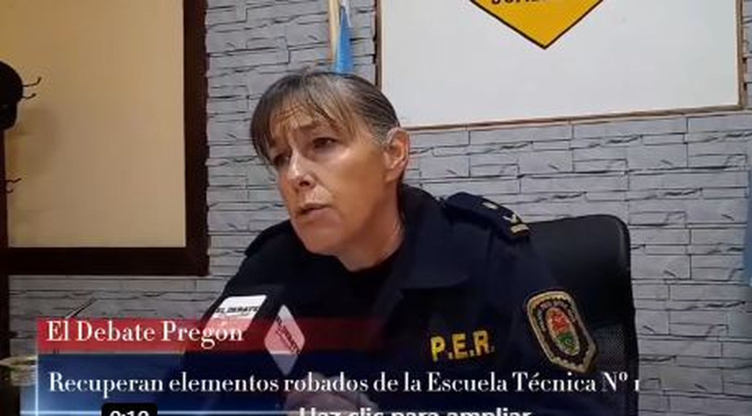 Recuperan elementos robados de la Escuela Técnica Nº 1