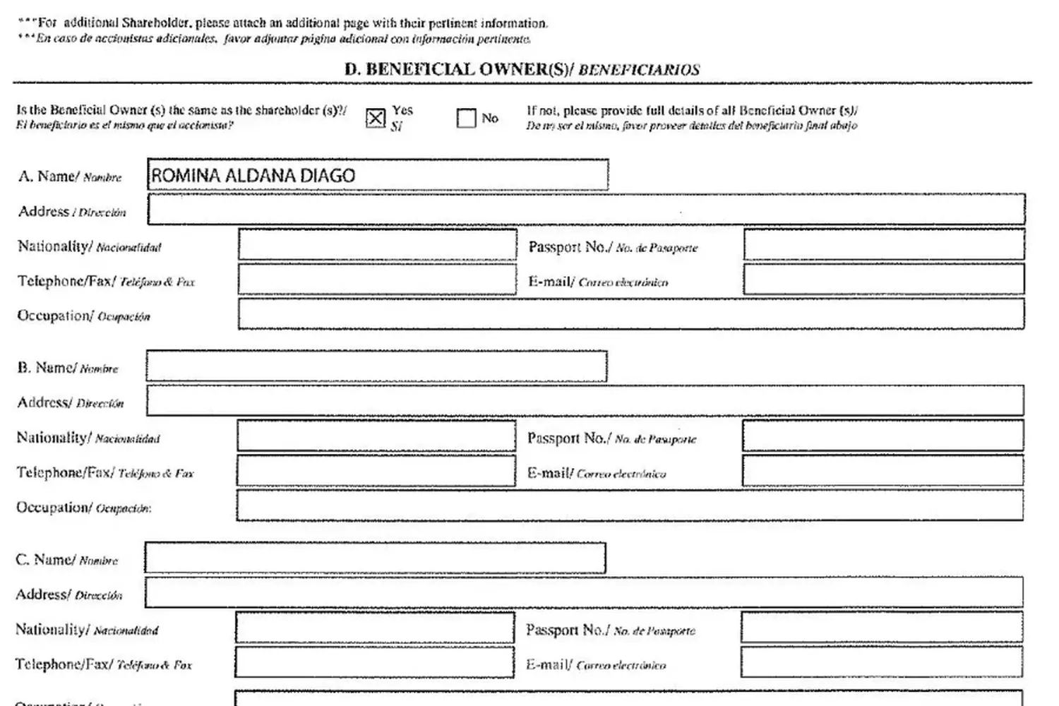 En los documentos, Sunstar Point tiene como beneficiaria final a Diago. ICIJ/elDiarioAR