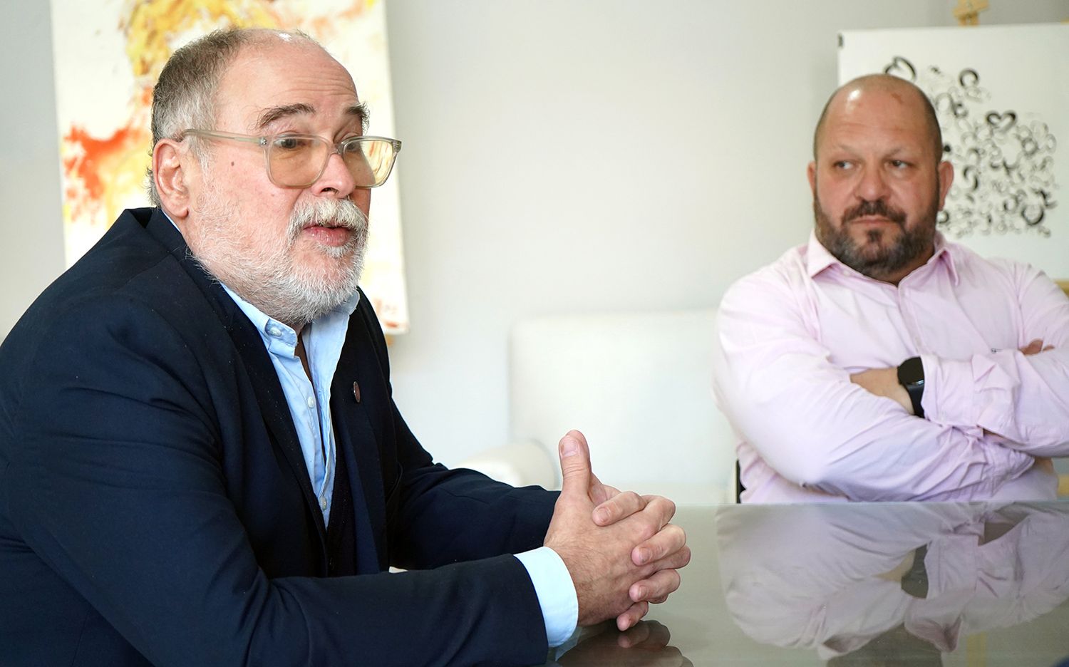 Apertura. El Dr. Lorenzo junto a Carlos Larrarte, titular del Colegio de Magistrados local