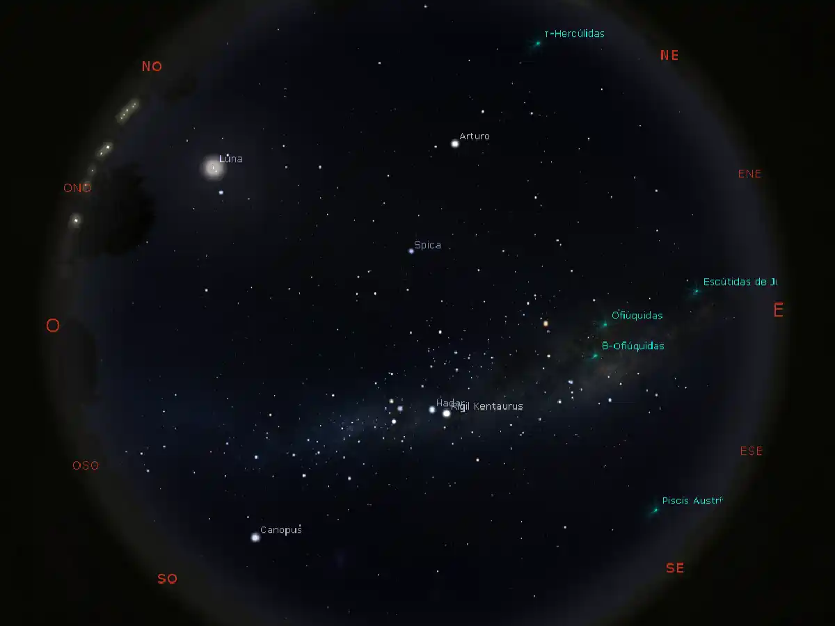 Difunden una guía para identificar objetos en el cielo nocturno