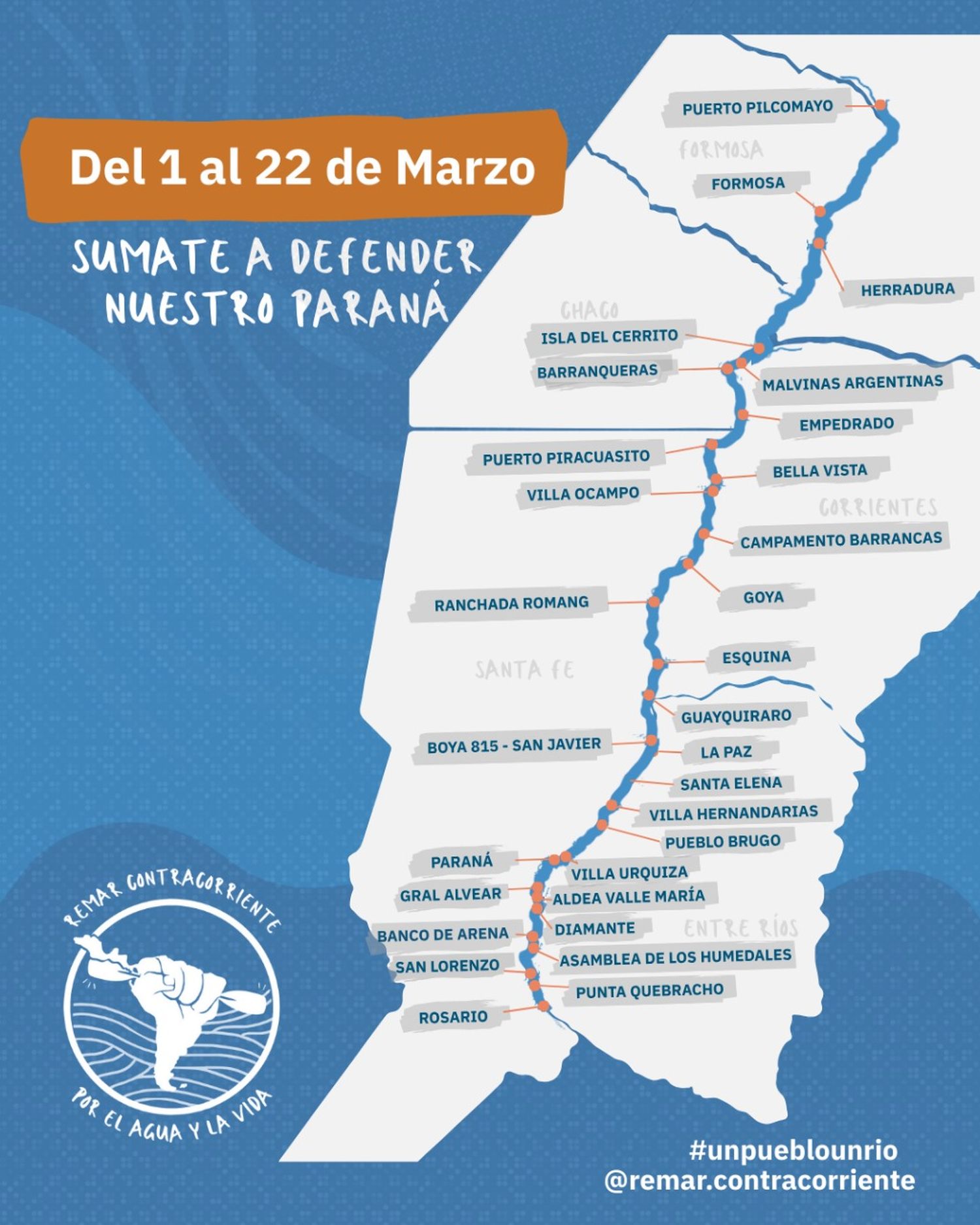 Se lanzó la remada por el agua, la vida y la soberanía