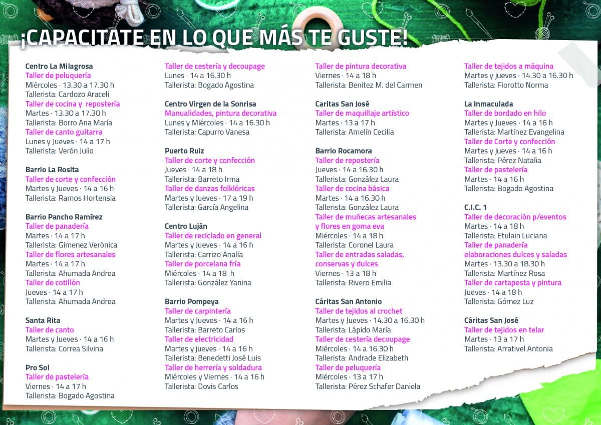 Inscripción a Talleres Municipales: