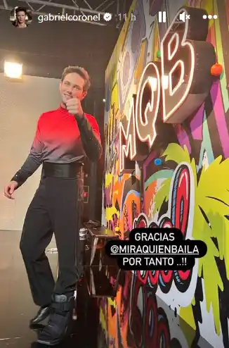 Gabriel Coronel agradeció a la producción por la participación. Foto Instagram