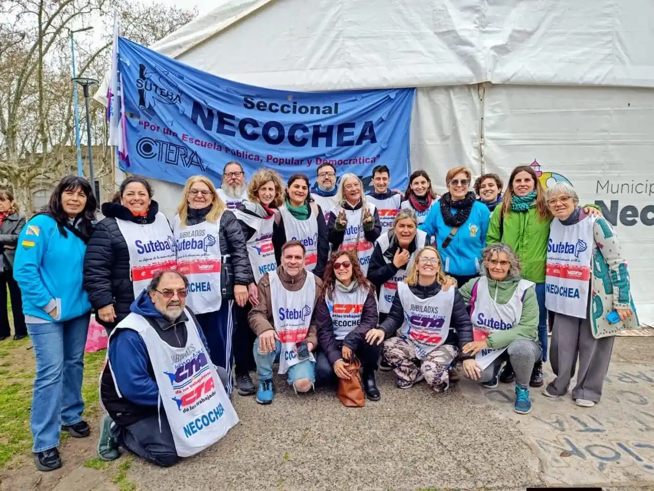 Integrantes. Parte de los protagonistas de la lista Celeste de Suteba en Necochea