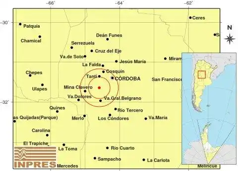 Córdoba: se registró un sismo de 3.2 de magnitud