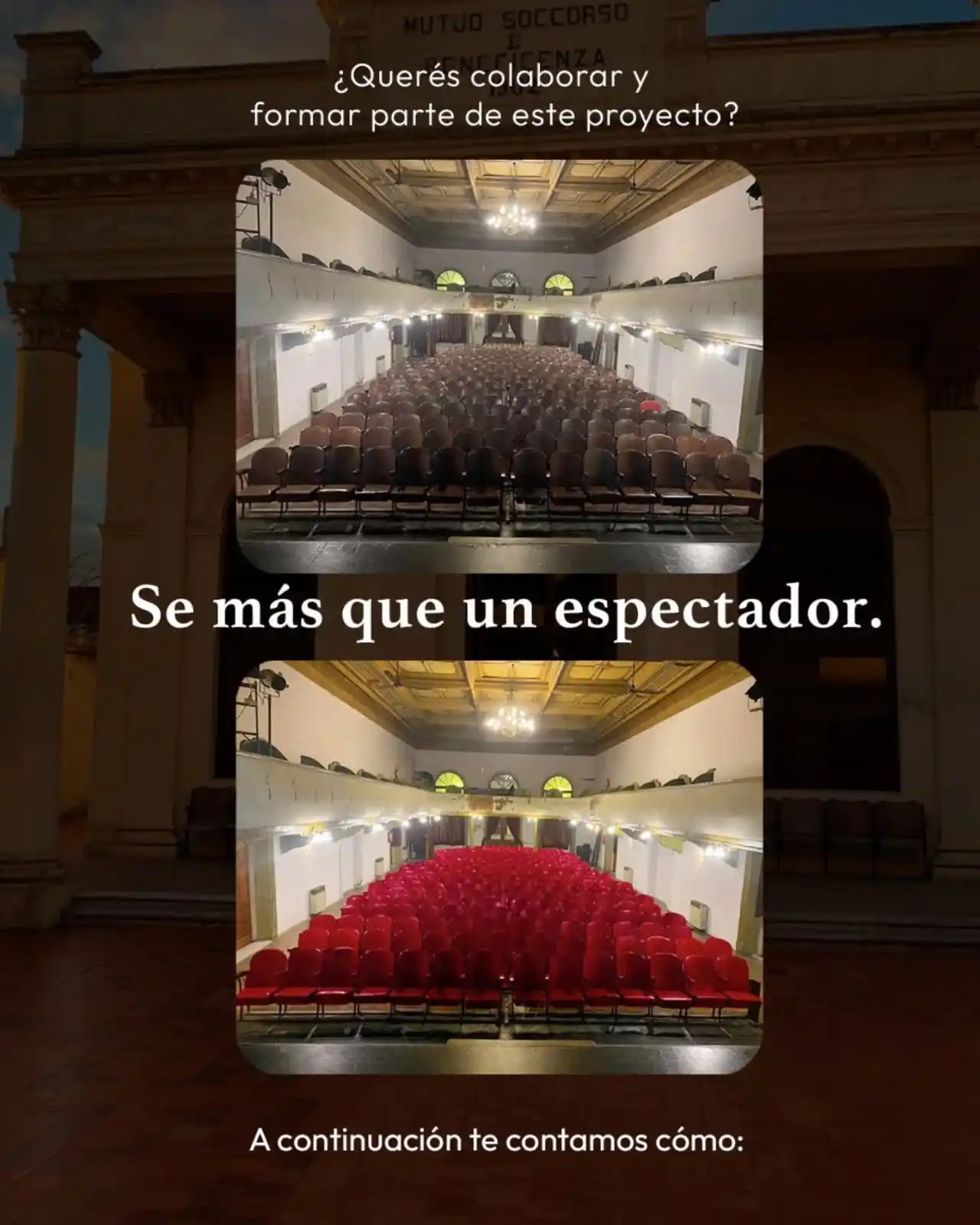 La Sociedad Italia realiza una campaña para retapizar las butacas del teatro