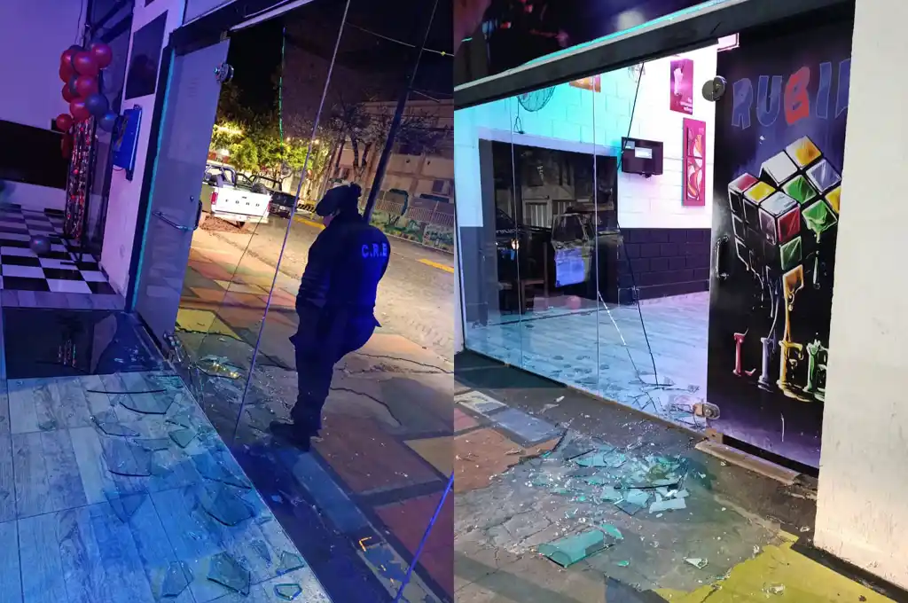 En alerta por vandalismo en zona céntrica de la ciudad: destrozaron la vidriera de un bar