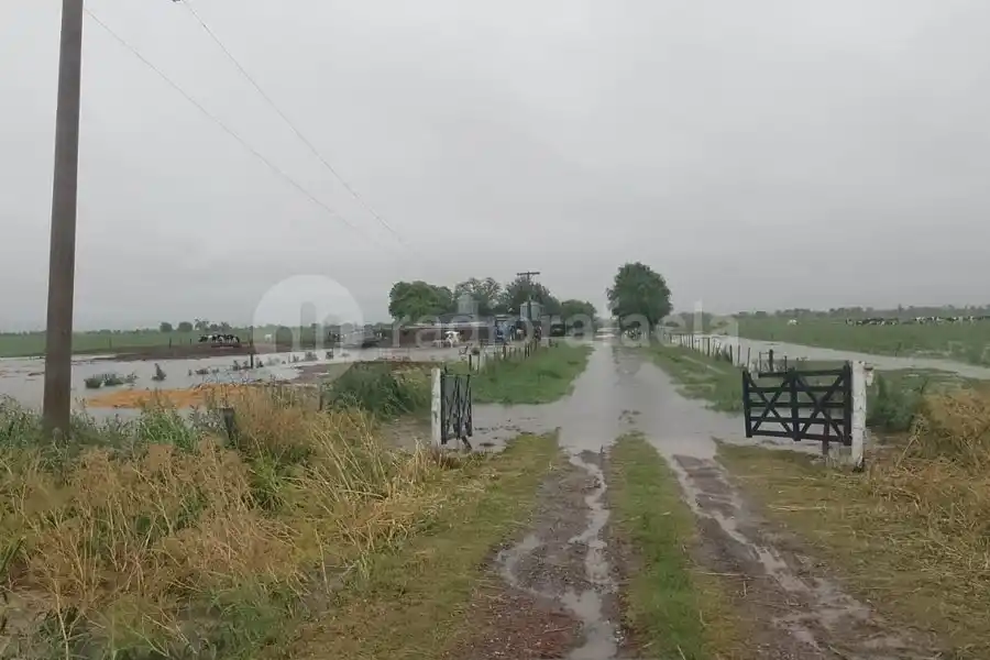 El campo bajo agua: explotación ubicada entre Villa San José y Susana (jurisdicción Susana)