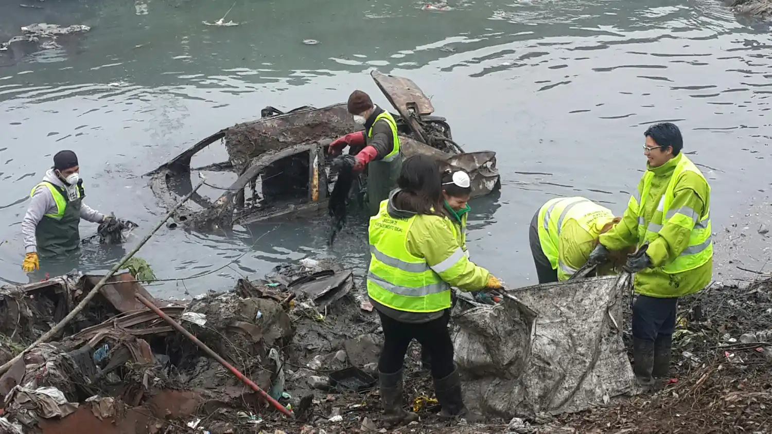 San Martín: Limpieza en afluentes del Río Reconquista