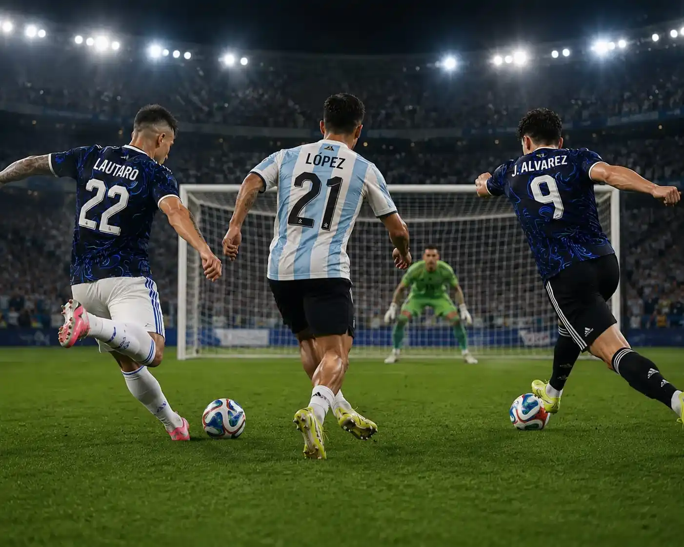 Martínez, López y Alvarez, los responsables de anotar goles en la Selección.
