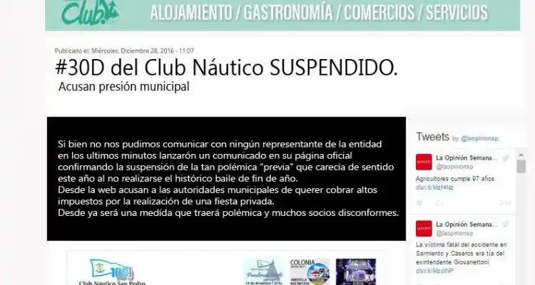 Día del Inocente: Falsa suspensión de la previa del Club Náutico