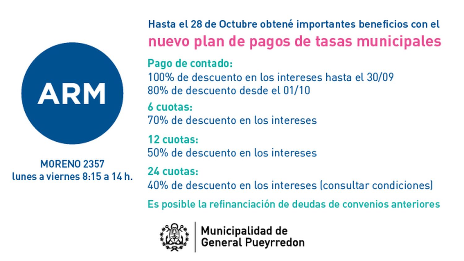 Lanzan un nuevo plan de pago de tasas municipales