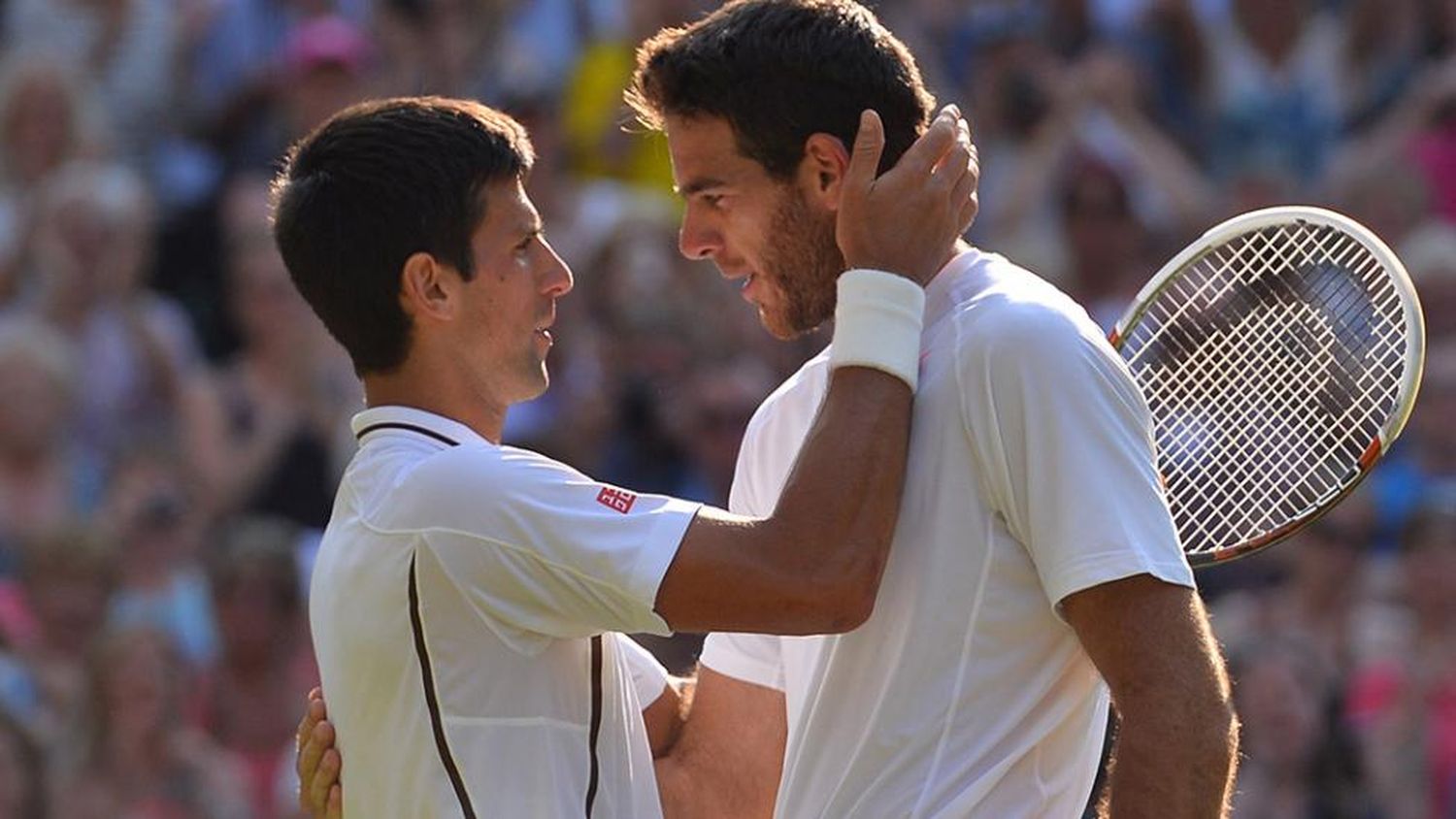 El divertido cruce entre Del Potro y Djokovic