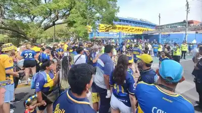 Los hinchas xeneizes disfrutaron del festejo.