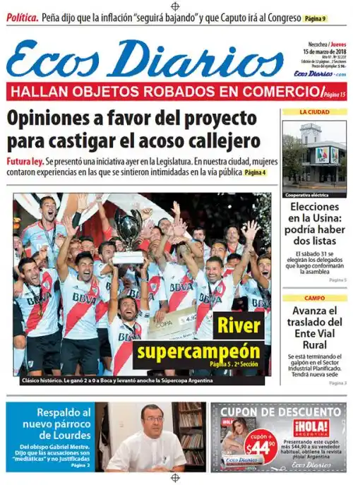 Tapa del 15 de marzo de 2018