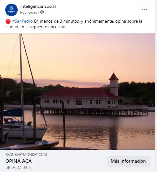 Encuesta encubierta para las Paso pregunta por los “lugares lindos de San Pedro”